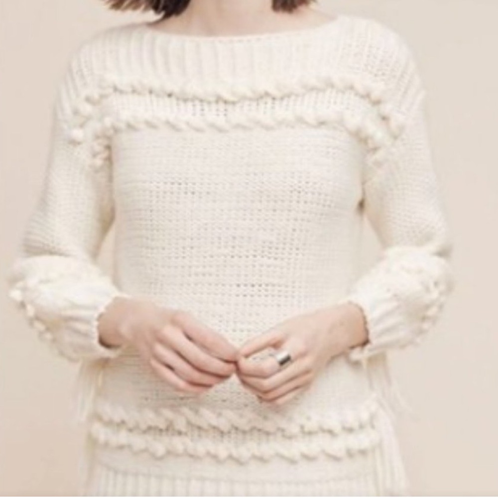 PEPIN S Saint Malo Women Sweater Fringe Color Beige Size XL